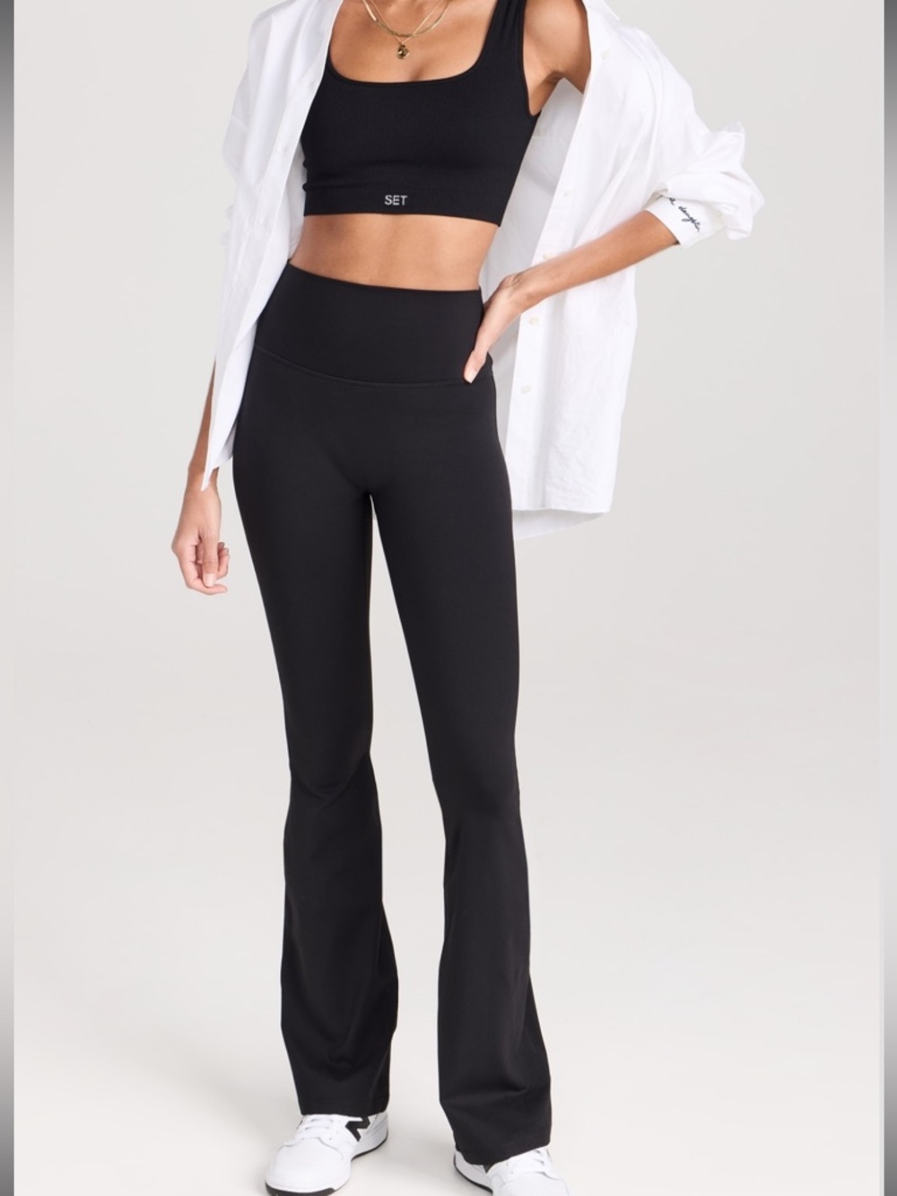 SET active High-Waist Black Flared Yoga Pants